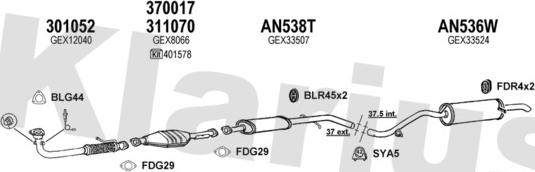 Klarius 120133U - Impianto gas scarico autozon.pro