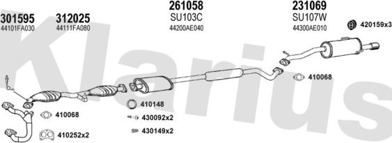 Klarius 800076E - Impianto gas scarico autozon.pro