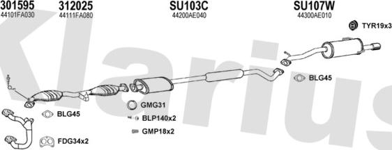 Klarius 800076U - Impianto gas scarico autozon.pro