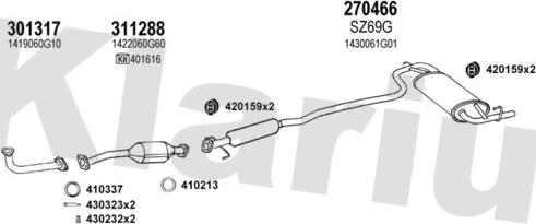 Klarius 820066E - Impianto gas scarico autozon.pro