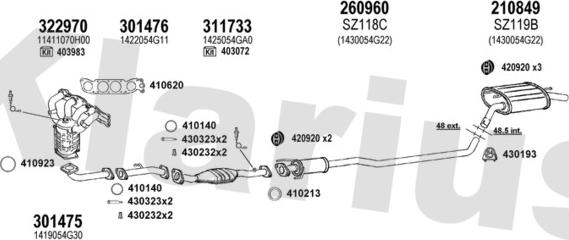 Klarius 820109E - Impianto gas scarico autozon.pro