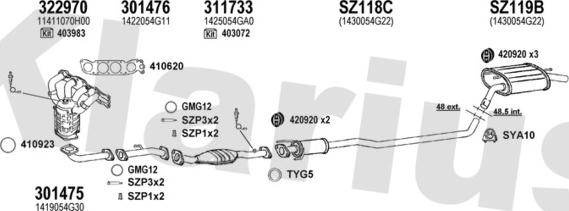 Klarius 820109U - Impianto gas scarico autozon.pro