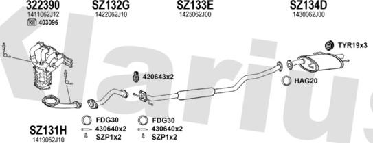 Klarius 820124U - Impianto gas scarico autozon.pro