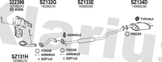 Klarius 820125U - Impianto gas scarico autozon.pro