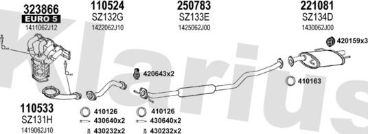 Klarius 820170E - Impianto gas scarico autozon.pro