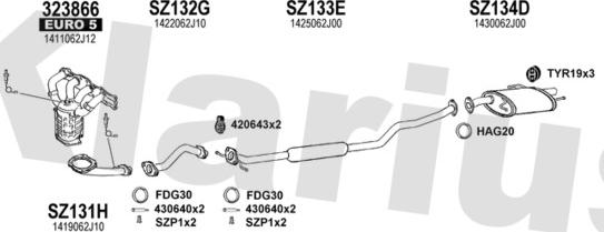 Klarius 820170U - Impianto gas scarico autozon.pro