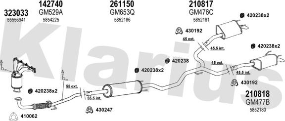 Klarius 391884E - Impianto gas scarico autozon.pro