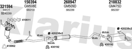 Klarius 391334E - Impianto gas scarico autozon.pro