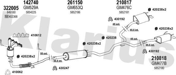 Klarius 391756E - Impianto gas scarico autozon.pro