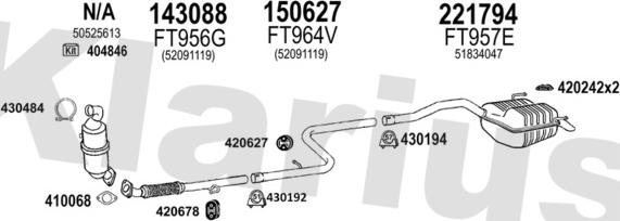 Klarius 392201E - Impianto gas scarico autozon.pro
