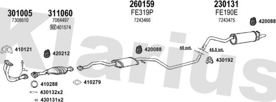 Klarius 361206E - Impianto gas scarico autozon.pro