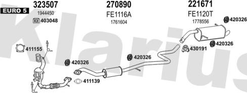 Klarius 362328E - Impianto gas scarico autozon.pro