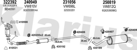 Klarius 790482E - Impianto gas scarico autozon.pro