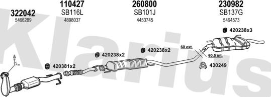 Klarius 750177E - Impianto gas scarico autozon.pro