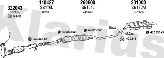 Klarius 750233E - Impianto gas scarico autozon.pro