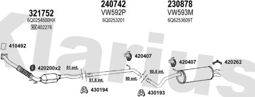 Klarius 780044E - Impianto gas scarico autozon.pro