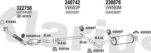 Klarius 780185E - Impianto gas scarico autozon.pro