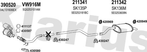 Klarius 780296E - Impianto gas scarico autozon.pro