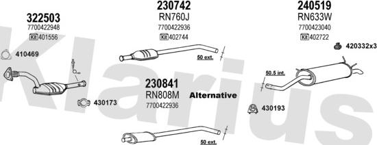 Klarius 720937E - Impianto gas scarico autozon.pro