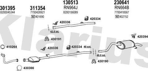 Klarius 720854E - Impianto gas scarico autozon.pro