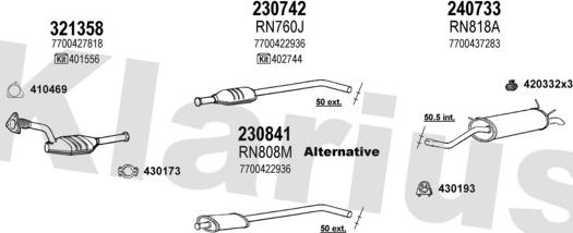Klarius 720820E - Impianto gas scarico autozon.pro