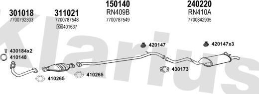 Klarius 720296E - Impianto gas scarico autozon.pro