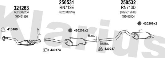 Klarius 720743E - Impianto gas scarico autozon.pro