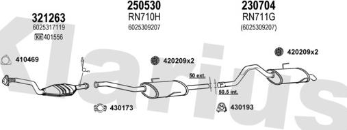 Klarius 720742E - Impianto gas scarico autozon.pro