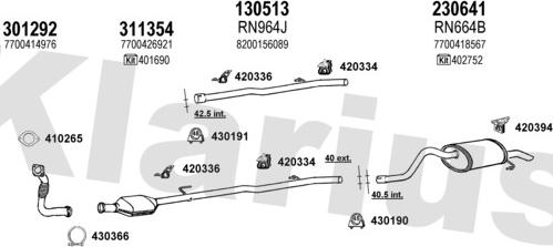 Klarius 720712E - Impianto gas scarico autozon.pro