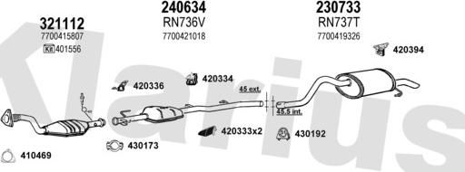 Klarius 720725E - Impianto gas scarico autozon.pro