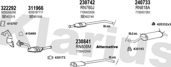 Klarius 721042E - Impianto gas scarico autozon.pro