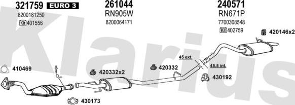 Klarius 721311E - Impianto gas scarico autozon.pro