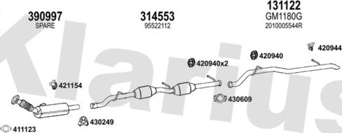 Klarius 721384E - Impianto gas scarico autozon.pro