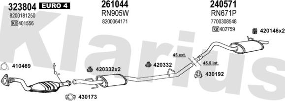 Klarius 721326E - Impianto gas scarico autozon.pro