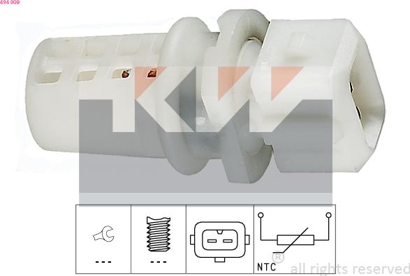 KW 494 009 - Sensore, Temperatura aria aspirata autozon.pro