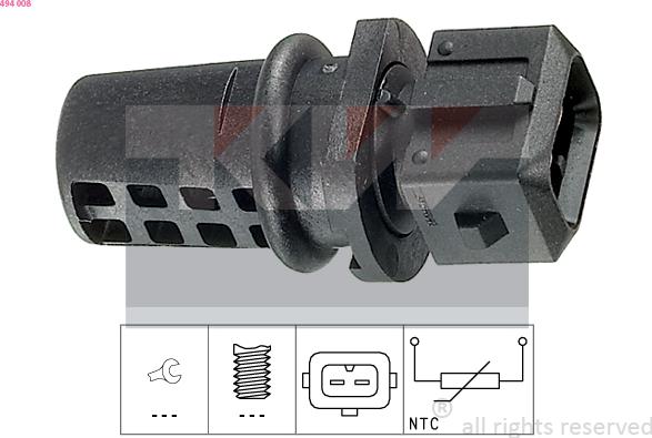 KW 494 008 - Sensore, Temperatura aria aspirata autozon.pro