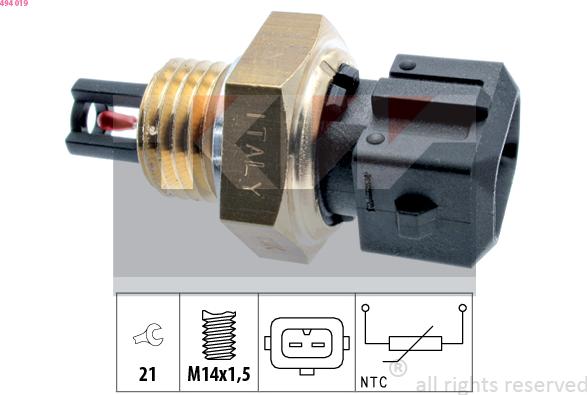 KW 494 019 - Sensore, Temperatura aria aspirata autozon.pro