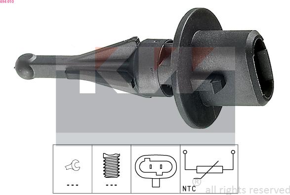 KW 494 010 - Sensore, Temperatura aria aspirata autozon.pro