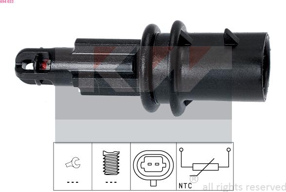 KW 494 033 - Sensore, Temperatura aria aspirata autozon.pro