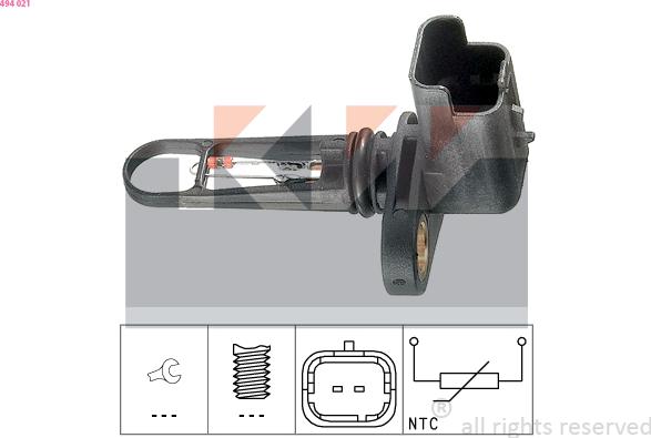 KW 494 021 - Sensore, Temperatura aria aspirata autozon.pro