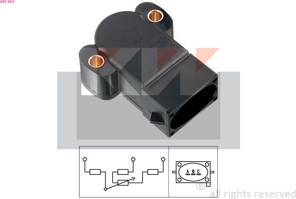 KW 495 064 - Sensore, Regolazione valvola farfalla autozon.pro