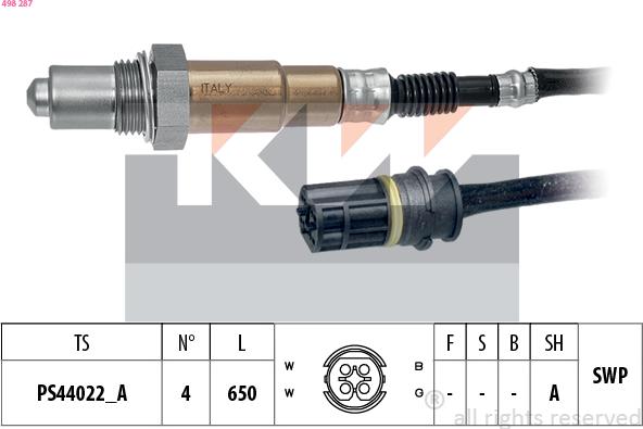 KW 498 287 - Sonda lambda autozon.pro