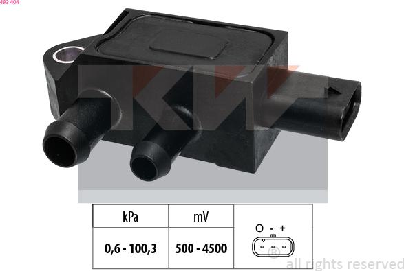 KW 493 404 - Sensore, Pressione gas scarico autozon.pro