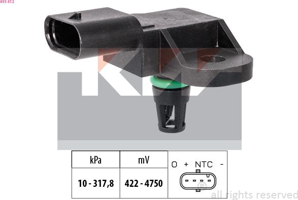 KW 493 412 - Sensore pressione aria, Aggiustaggio altimetrico autozon.pro