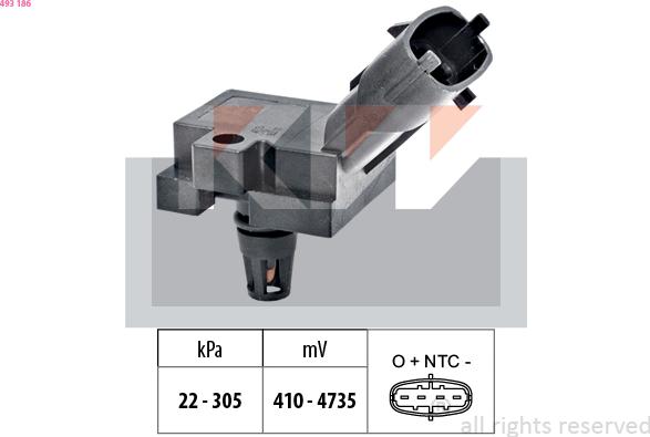 KW 493 186 - Sensore pressione aria, Aggiustaggio altimetrico autozon.pro