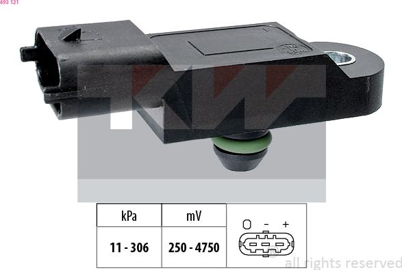 KW 493 121 - Sensore pressione aria, Aggiustaggio altimetrico autozon.pro