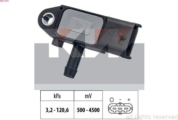 KW 493 273 - Sensore, Pressione gas scarico autozon.pro