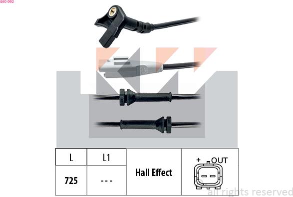 KW 460 092 - Sensore, N° giri ruota autozon.pro