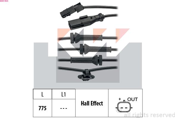 KW 460 055 - Sensore, N° giri ruota autozon.pro