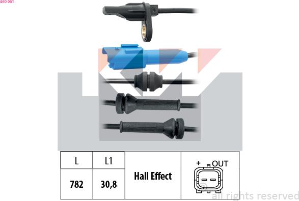 KW 460 061 - Sensore, N° giri ruota autozon.pro